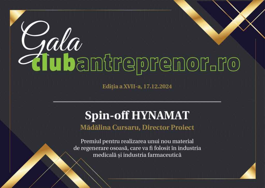 Diploma Madalina Cursaru - Spin-off HYNAMAT